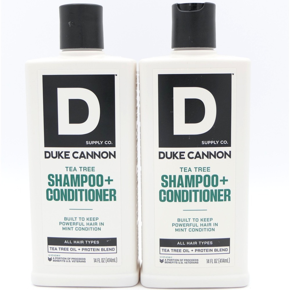 Duke Cannon Tea Tree Shampoo + Conditioner 2 Pack For Men 14oz Ea All Hair Types
